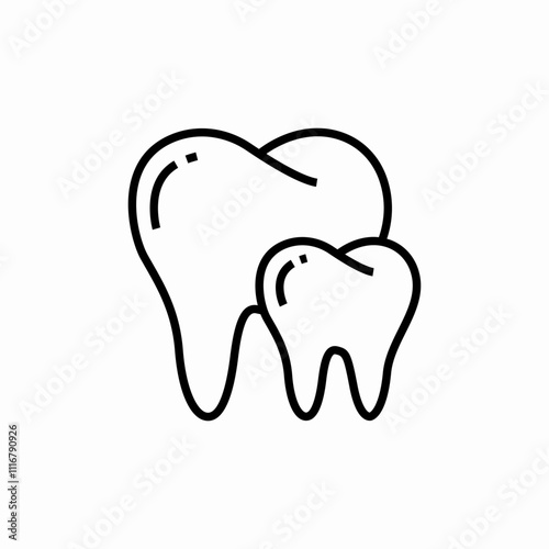 teeth big small icon sign vector