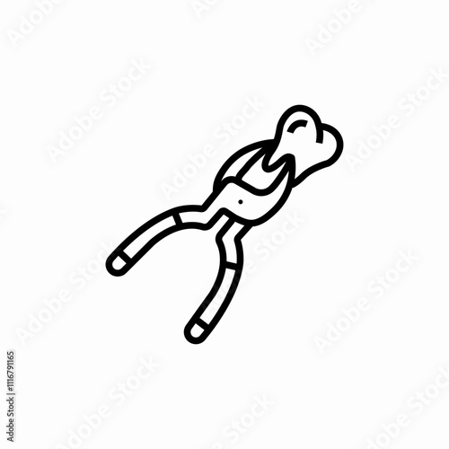 tooth removal icon sign vector
