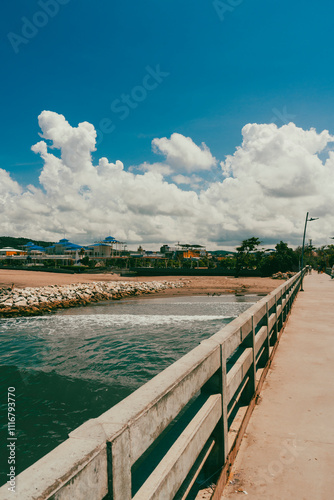 Natural landscape with sea view in Puerto Colombia, Barranquilla, Colombia.