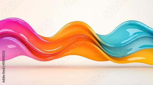 Vibrant Waves of Color Flow Gracefully Across a Soft Background Enhancing Artistic Expression