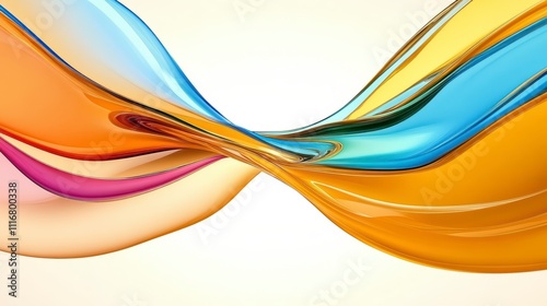 Vibrant Curves of Color Dance Fluidly Across a Smooth Background in a Captivating Design