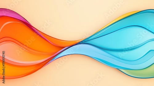 Vibrant Waves of Color Flowing Harmoniously Across a Soft Background