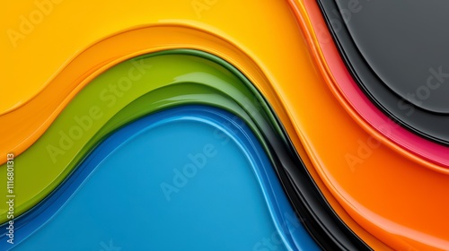 Colorful Waves of Paint Create a Dynamic Background for Artistic Expression and Design