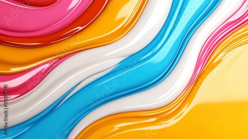 Colorful Swirls of Vibrant Paint Create an Abstract Artistic Background Design