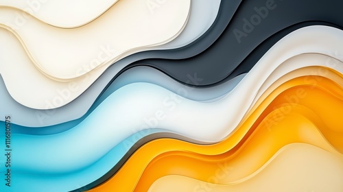 Colorful Waves of Abstract Design Creating a Serene Backdrop in Modern Art Aesthetics