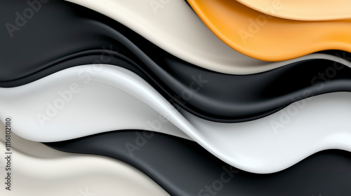 Elegant Flowing Waves of Textured Materials Create a Harmonious and Modern Art Design