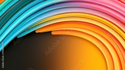 Vibrant Abstract Design Showcasing Flowing Colors and Curves in Harmonious Arrangement