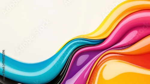 Vibrant Waves of Paint in Dynamic Colors Creating a Stunning Artistic Background