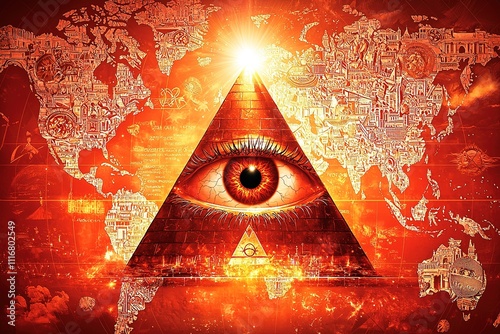 Illuminati Eye Pyramid World Domination Global Control photo