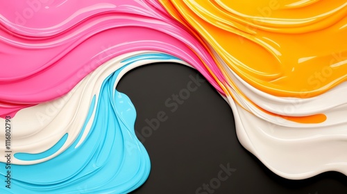 Vibrant Swirls of Color Create an Enchanting Design on a Smooth Dark Background
