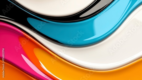 Waves of Vibrant Color Blend Harmoniously, Showcasing an Abstract Artistic Design