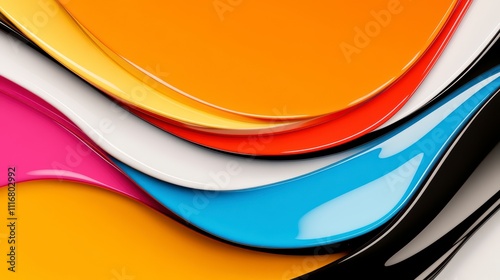Vibrant Swirls of Color on a Smooth Surface Create an Eye-Catching Abstract Design
