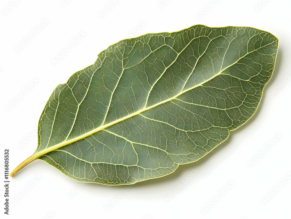Fototapeta premium Vibrant Green Bay Leaf Photo Realistic Detailed Macro Image