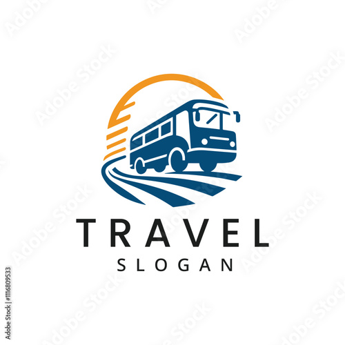 Travel Bus Logo Template isolated on white Background. tour and travel logo illustration