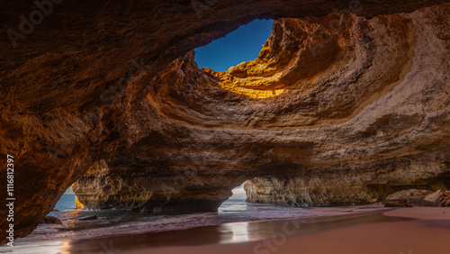 Benagil Cave and coastal region of Algarve Portugal - travel concept photo