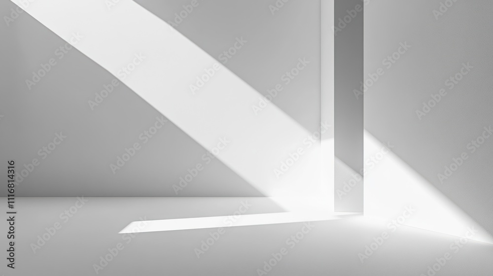custom made wallpaper toronto digitalArchitectural Light and Shadow Abstract Minimalist White Room Design