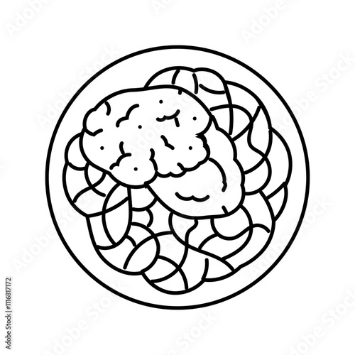 shawarma chicken dish line icon vector. shawarma chicken dish sign. isolated contour symbol black illustration
