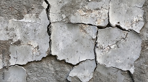 A Close-Up Look at the Texture of a Cracked and Weathered Concrete Wall photo