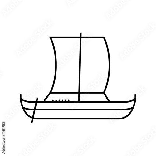 knarr ancient ship line icon vector. knarr ancient ship sign. isolated contour symbol black illustration