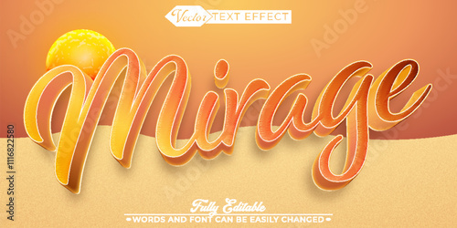 Orange Mirage Vector Editable Text Effect Template