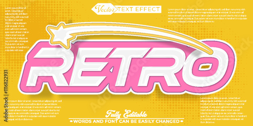 Cartoon Retro Vector Editable Text Effect Template