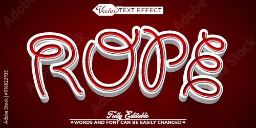 Red Rope Vector Editable Text Effect Template