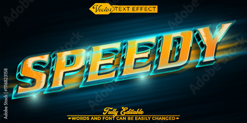 Yellow Light Shiny Speedy Vector Editable Text Effect Template