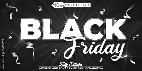 Black Friday Vector Editable Text Effect Template