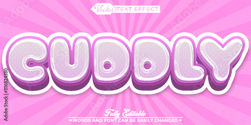 Cartoon Pink Cuddly Vector Editable Text Effect Template