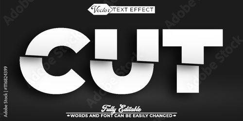 Cut  Vector Editable Text Effect Template