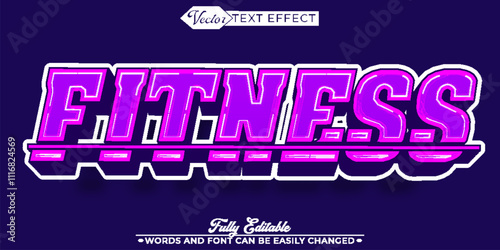 Purple Gym Fitness Editable Text Effect Template