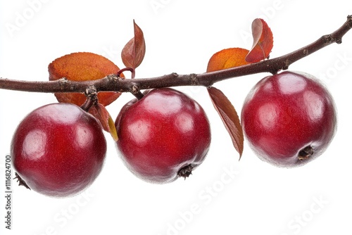 Mimusops elengi and various names like Asian bulletwood and Spanish cherry set against a white background with clipping paths photo