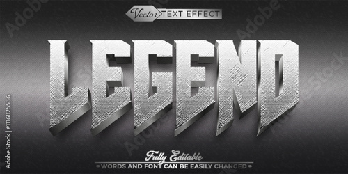 Silver Legend Vector Editable Text Effect Template