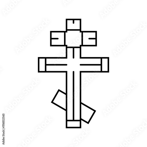cross byzantine line icon vector. cross byzantine sign. isolated contour symbol black illustration