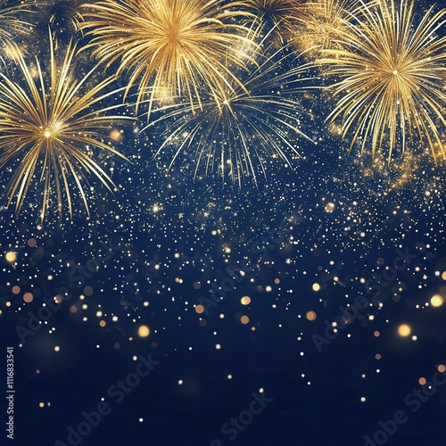 Greeting card design with a festive holiday fireworks background