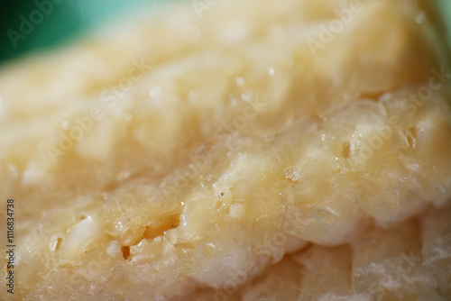 Macro texture of rotten baby corn kept in fridge more than month.  photo