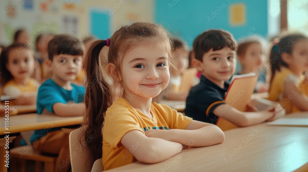 primary elementary school group of children studying in the classroom. learning and sitting at the desk. young cute kids smiling, high quality photo primary elementary school group of children studying in the classroom. learning and sitting at the desk. young cute kids smiling, high quality photo