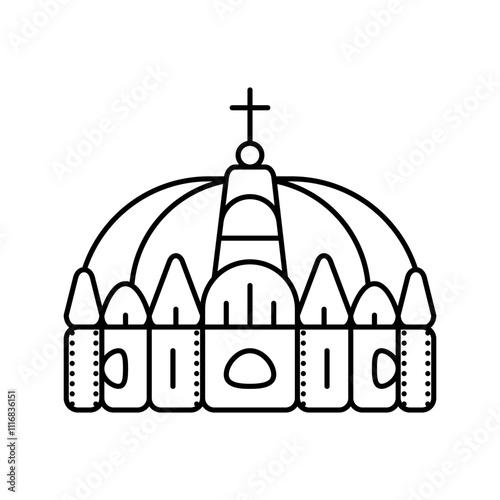 crown emperor byzantine line icon vector. crown emperor byzantine sign. isolated contour symbol black illustration
