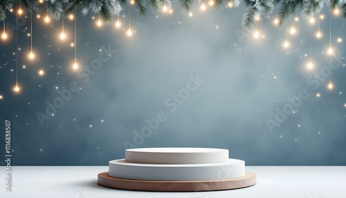 Podium background for Mery Christmas photo