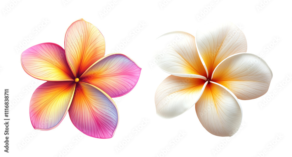Fototapeta premium Colorful Floral Design on Transparent Background