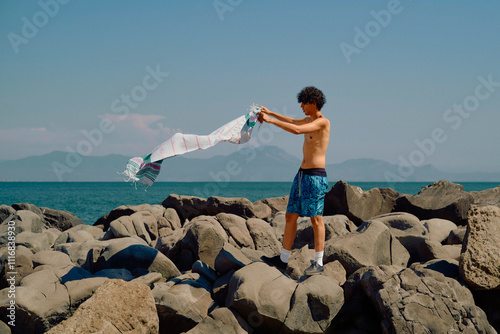 Waving cloth photo