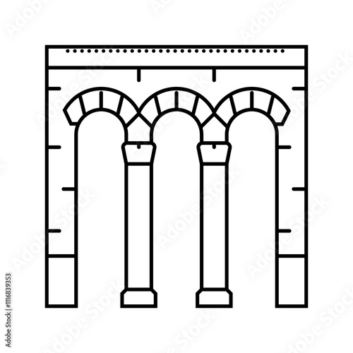 arch byzantine line icon vector. arch byzantine sign. isolated contour symbol black illustration photo