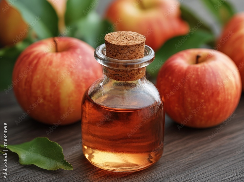 Fresh Apple Essence in Glass Bottle