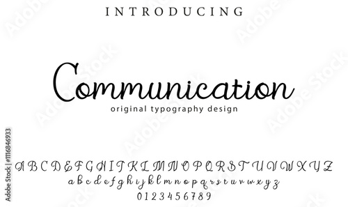 Communication Font Stylish brush painted an uppercase vector letters, alphabet, typeface