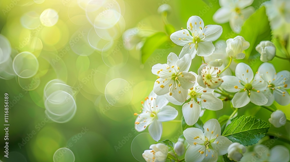 Delicate White Blossoms in Springtime Sunlight Delicate White Blossoms in Springtime Sunlight