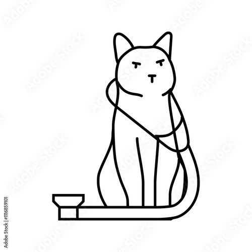 stethoscope cat breeding line icon vector. stethoscope cat breeding sign. isolated contour symbol black illustration
