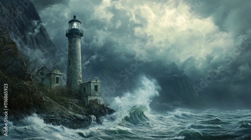 Lighthouse on a Stormy Coast