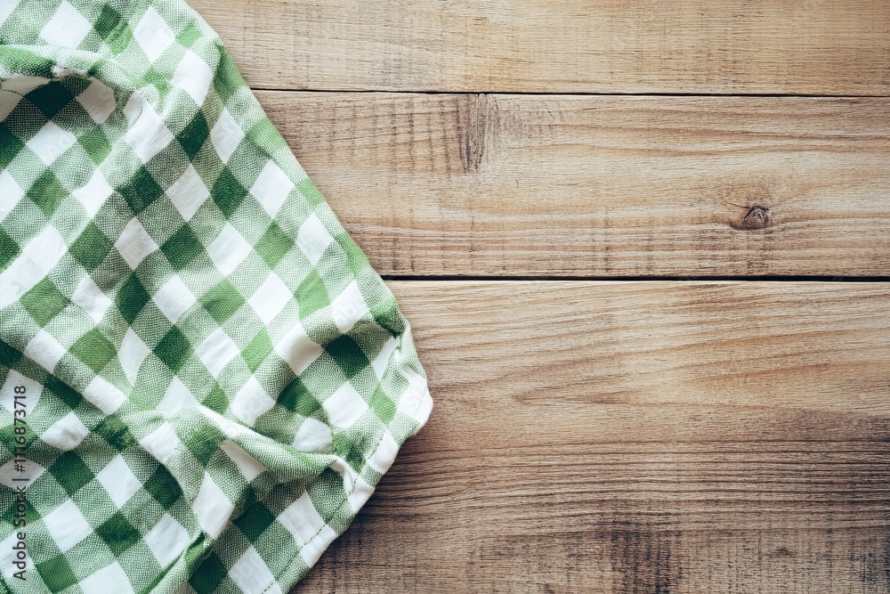 table cloth on wooden background table cloth on wooden background