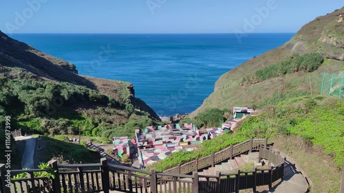 Bitoujiao Trail, New Taipei City - 2024/12/01: Binhai Line, Lighthouse Line and Ridge Valley Line are an intellectual hiking route, Bitoujiao Trail, New Taipei City