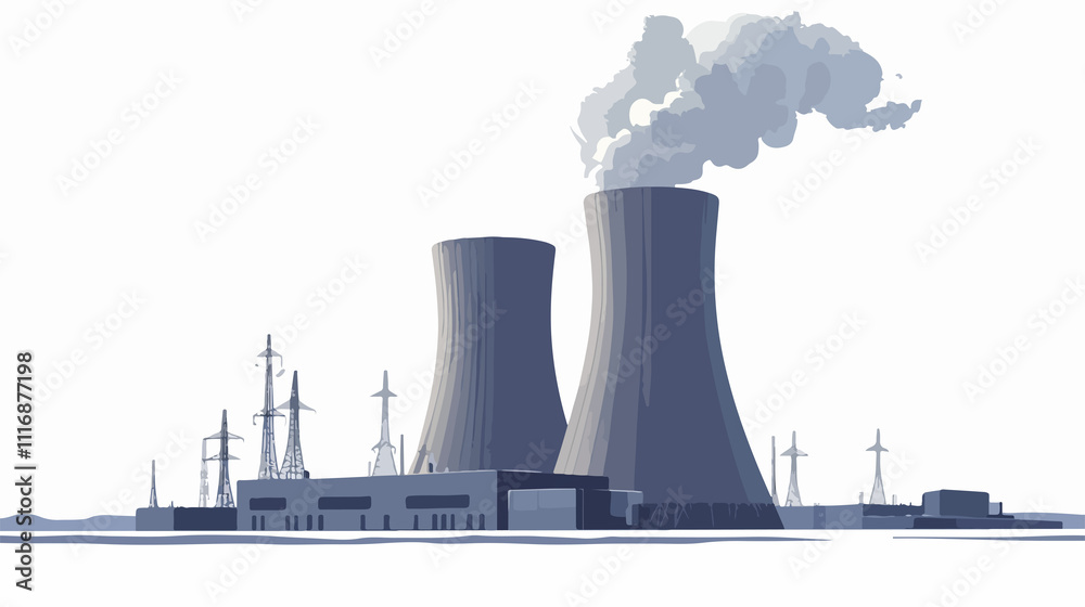 Obraz premium Nuclear power plant for electricity production - efficient and reliable process